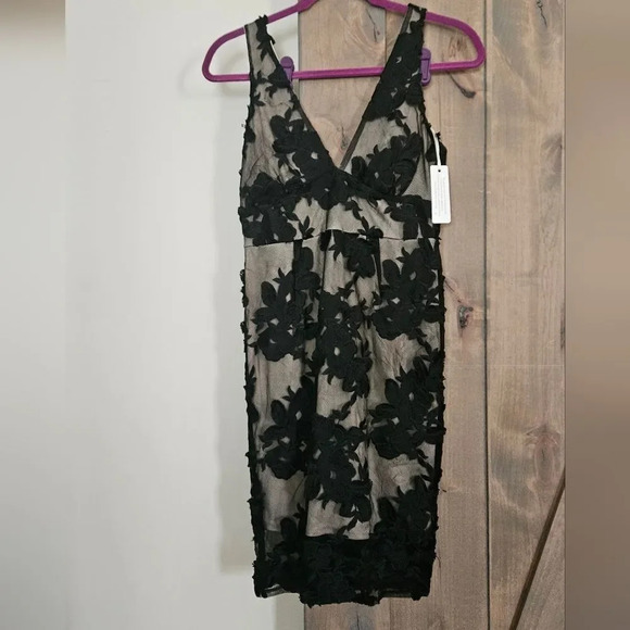 LULUS Black Swan Alanis Black and Nude Lace Sleeveless Bodycon Dress Small NWT - Picture 5 of 9
